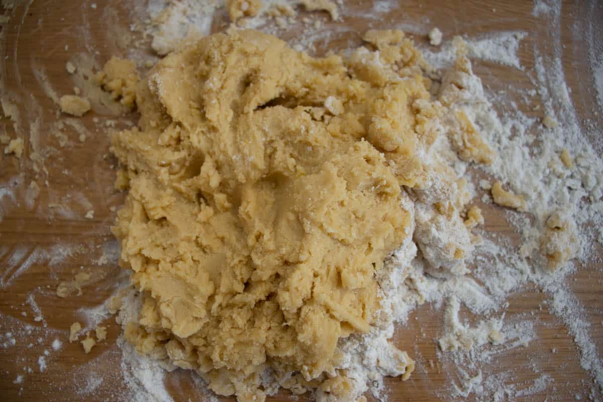 lemon butter biscuit dough with unmixed flour