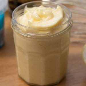 mayonnaise in a jam jar