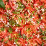 Close up of French Tomato Salad.